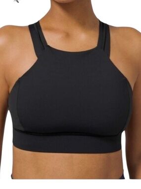 Lululemon Strong At Heart Bra Medium Support C-D Cup Sz 12 Style W2CNUS In Black